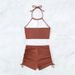 Bikini2026 New European And American High-waisted Suspender Straps Split Swimsuit Women's Summer Flat Corner Sports Beach Bikini_ecoleips.com