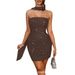 Women's Elegant Strapless Bodycon Maxi Dress European American Style Autumn Winter_ecoleips.com