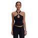 Y2K Women's Sexy Metallic Decor Hollow Out Halter Neck Tank Top Trendy Pure Desire Style Niche Camisole_ecoleips.com