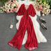 Women's Clothing Sexy V Neck Bat Sleeve Waist Slimming Polka Dot Print Jumpsuit Fashionable Temperament Wide Leg Trousers Jumpsuit For Women_ecoleips.com