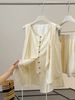 Women's Summer Fashionable Casual Suit Old Money Style High End Chic Loose Sleeveless Vest And Shorts Two Piece Set_ecoleips.com