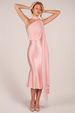Women Luxury Halter Neck Dress High Stretch Satin Bodycon Slim Fit Elegant Floating Sash Detail Party Club Long Dress_ecoleips.com