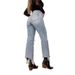 Women's Clothing Retro High Waisted Ripped Straight Jeans_ecoleips.com