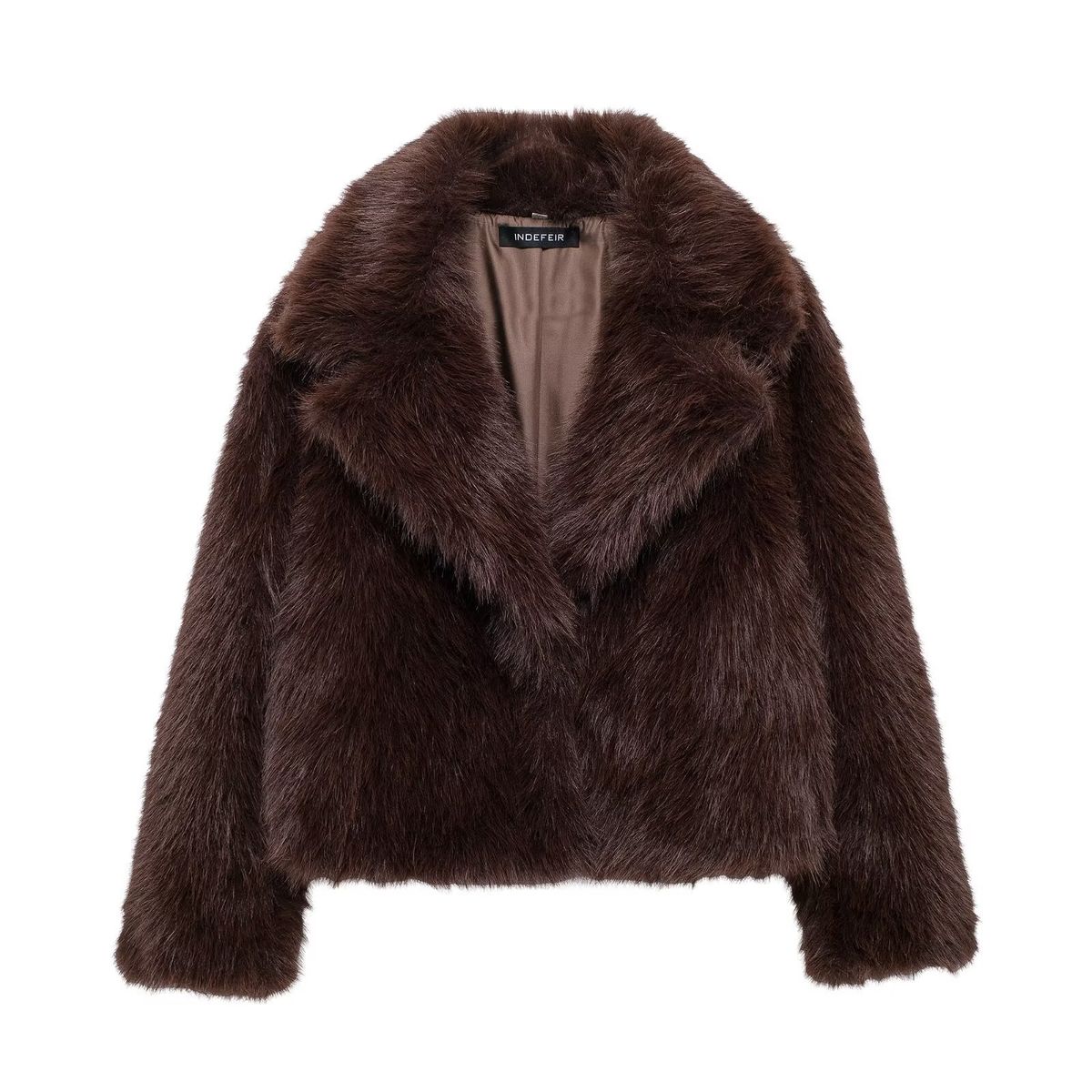 Women’s Faux Fur Coat – Winter Luxury, Elegant Lapel, Versatile Outerwear (Chic, Office-Ready, XS-L)_ecoleips.com