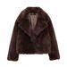 Women’s Faux Fur Coat – Winter Luxury, Elegant Lapel, Versatile Outerwear (Chic, Office-Ready, XS-L)_ecoleips.com