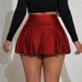 Women's Clothing PU Skirt New Pleated Skirt Leather Skirt Miniskirt Nightclub Sexy Women's Skirt_ecoleips.com