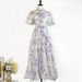 Women's Clothing Elegant Women's Cross-Breasted Heavy-Duty Party Dress Short-Sleeved Summer Autumn Lantern Style Single Spot Design High Quality_ecoleips.com
