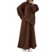 Women’s Clothing Spring New Long Sleeve Fashion Casual Hooded Loose Sweater Two piece Set_ecoleips.com