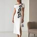 Women's Clothing Short Sleeves One Shoulder Neck Digital Printing Dress_ecoleips.com