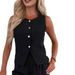 Women's Clothing Vest Casual Pants Two Piece Suit Summer Fashion Sleeveless Top Straight Pants Suit_ecoleips.com
