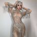 Rhinestone Tassel Faux Sheer Latin Dance Costume Sexy Women's Party Wear For Bars Nightclubs DS Stage Outfits Niche Luxury_ecoleips.com