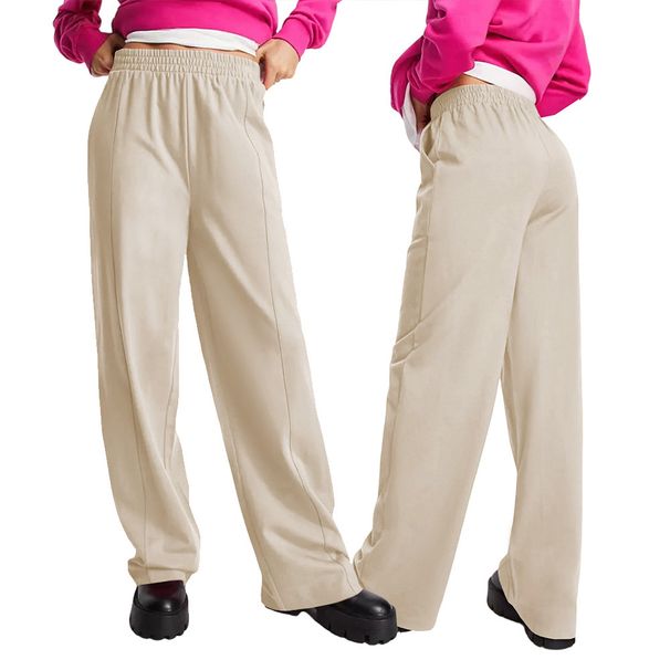 Women's Clothing Straight Pants Size Spring And Autumn Casual Wide Leg Sports Pants Comfortable_ecoleips.com