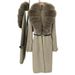 French Vintage Knit Coat With Faux Fox Fur Collar – Belted Longline Cardigan For Women (Elegant & Slimming Winter Outerwear)_ecoleips.com