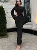 Hugcitar Elegant Solid Long Flare Sleeve Bandage Sexy Bodycon Maxi Dress Autumn Winter Women Clothes Birthday Party Festival_ecoleips.com