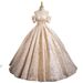 Women's Clothing Champagne French-Inspired Ball Gown – Elegant Bridal Toast Dress, Debutante & Formal Evening Gown (Off-Shoulder Tulle Skirt)_ecoleips.com