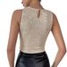 2024 Spring Summer Cross-Borde's New Sequin Solid Color Slim Fit Personality Vest Fashion Casual Small T-Shirt_ecoleips.com