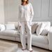 European And American Cross-Border Autumn New Knitted Printed Long-Sleeve Long-Pants Pajama Set Loose Comfortable_ecoleips.com