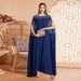 Women's Clothing Hot Diamond Round Neck Bat Sleeve Dress Fashionable Loose Swing Arab Robe_ecoleips.com