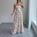 Elegant Floral Print Sundress For Women High-End Long Dress European American Style Summer Cross-Border Trade_ecoleips.com