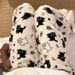 Black Cat Cartoon Pajamas Pants Kawaii Christmas PJS Korean Women Winter Warm Fluffy Flannel Sleepwear Girls Cute PJ Pants_ecoleips.com