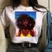 Summer Fashion Euroean And American Style Girl Ortrait Attern Trendy Rint Round Neck Short-sleeve T-shirt Women's_ecoleips.com