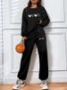 Women's Casual Versatile Thickened Jogger Set Letter Print Two Piece Fashion_ecoleips.com