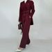 K Temperament Two-piece Set With High-end Feel, New Irregular Hem Top, High Waisted Lace Up Pants_ecoleips.com