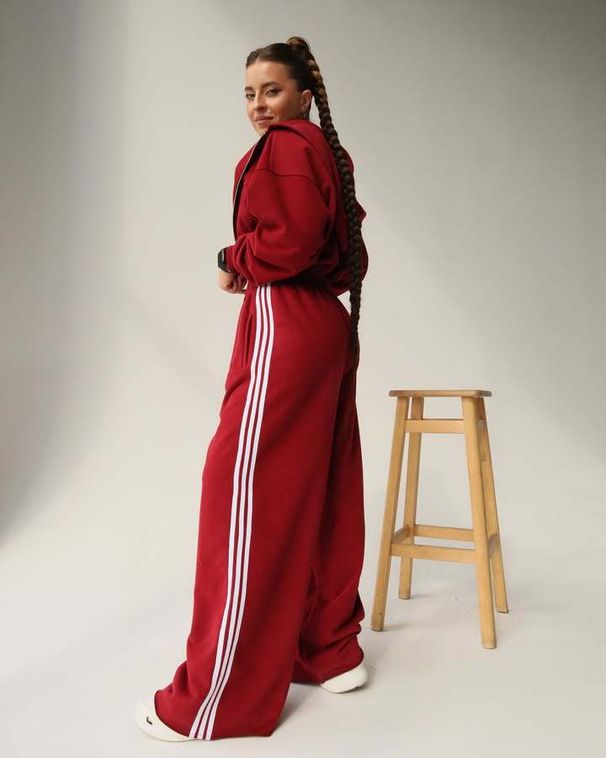 ng2510292 Sports Casual New Hooded Jacket Drawstrig Loose Straight Color-Block Striped Log Wide-Leg Pats Two-Piece Set For_ecoleips.com