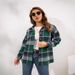 Women's Long Sleeved Plaid Shirt Mid Length Coat Autumn Street Style Temperament Loose Fit Net Red Top_ecoleips.com