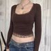 Women's Clothing Spring and autumn hot girl style sexy U neck lace bow stitching slim fit long sleeve Y2K bottoming shirt T shirt_ecoleips.com