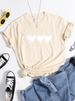 European And American Cross-border Foreign Trade Wholesale Clothing, Simple Heart-shaped Round Neck Plus-size_ecoleips.com