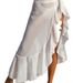 Women's Medium Stretch Long Skirt European American Style Polyester Loose Pleated Big Wave Hip Hugging_ecoleips.com