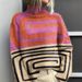 girl Foreign Trade Cross-Border 2025 New Christmas Abstract Print Casual Cape Coat High Neck Sweater_ecoleips.com