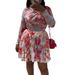Floral Print Long Sleeve Blouse & Pleated Midi Skirt Set – Summer Elegant Outfit Flowy Pleated Skirt_ecoleips.com
