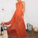 Sexy Sleeveless Draped Party Dress 2026 Summer Elegant Halter Hollow Out Gowns Women Fashion Hight Waist Solid Slim Long Dress_ecoleips.com
