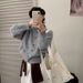 High-Neck Button Cardigan – Oversized Knit Sweater Coat (Cozy & Fluffy, Solid Oat/Green/Yellow/Maroon/Grey, Layering Essential)_ecoleips.com