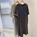 Casual Summer Loose Plus Size Dress Women Korean Style Simple Versatile Short Sleeved Dress_ecoleips.com