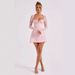 European And American Cross-Border Sexy Lace Patchwork Long Sleeve Backless Tie Solid Color Square Neck A-Line Short_ecoleips.com