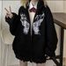 Hooded Zipper Cardigan Sweatshirt For Women, Autumn And Winter, Fleece-Lined, Thickened, Loose-Fit,_ecoleips.com