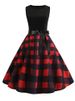 Black White Polka Dot Summer Dress Women Sleeveless Vintage 50s 60s Party Office Dresses_ecoleips.com