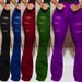 Women's Clothing Classic High Waist Slim Cut Flower Hole Trousers Women's Clothing Flared Pants Factory Direct Sales_ecoleips.com