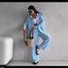 Women's Clothing Solid Color Cardigan Pocket Casual Wide Leg Trousers Suit_ecoleips.com