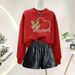 Women's Fleece Lined round Neck Sweatshirt Pullover Fashionable Versatile Thickened Youthful Style for Spring Autumn Winter_ecoleips.com