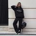 Independent Station Letter Printing Long-sleeved Sweater Trousers Casual Suit Oversize Jumper Sweatpants Two-piece Set_ecoleips.com