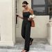 Women's Slim Fit Sleeveless Jumpsuit Summer Spliced Lace Hollow Out Design Cross Suspender Style_ecoleips.com