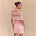 Luxury European American Style Women's Dress Strapless Pleated Mesh Patchwork Backless Slim Fit Elegant Slimming New 2025_ecoleips.com