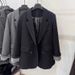 girl Girl Girl 2025 New Korean Style Inner Cotton-Padded Blazer Down Jacket For Women Winter Small Size Rolled Sleeve Elegant Wool Coat_ecoleips.com