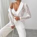 European And American Cross-border 2026 Spring Women's Fashion Lace Embroidered White Casual New Blazer For Women_ecoleips.com