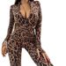 Women's Stand Collar Long Sleeve Jumpsuit Waist Cinching Hip Lifting Autumn Winter Sports Fitness Running_ecoleips.com