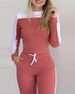Women's Clothing new outdoor sports color matching long sleeved trousers comfortable casual suit for women_ecoleips.com